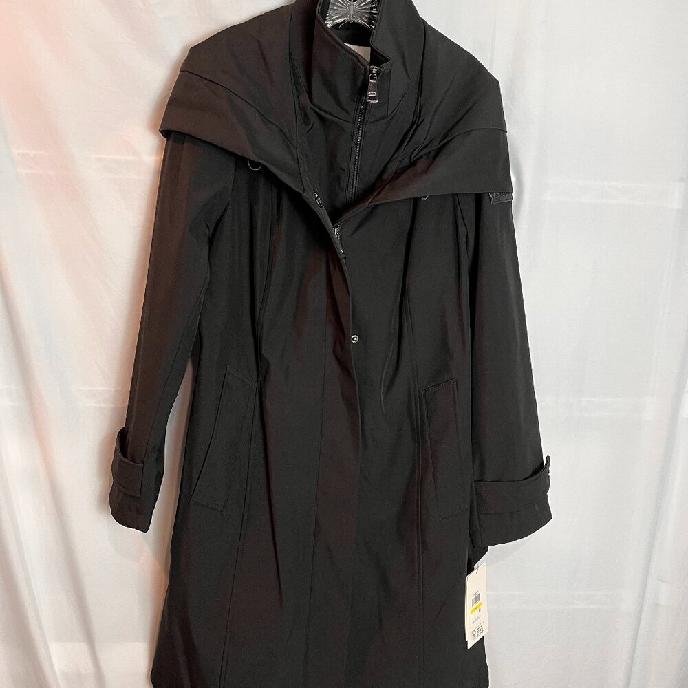 Women's Black DKNY Lightweight hooded double zip jacket NWT Size M